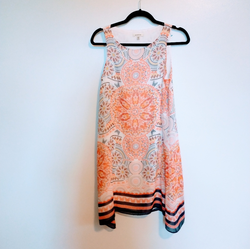 Max Studio shift tank dress. Paisley printed, lined size xs